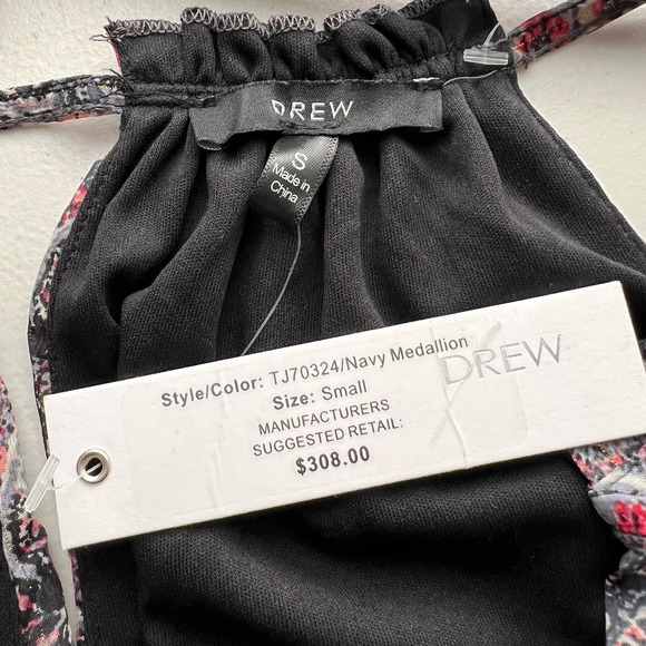 Drew Navy Medallion Maxi Dress Womens Small Multicolor Flowing Halter NWT - Picture 8 of 9